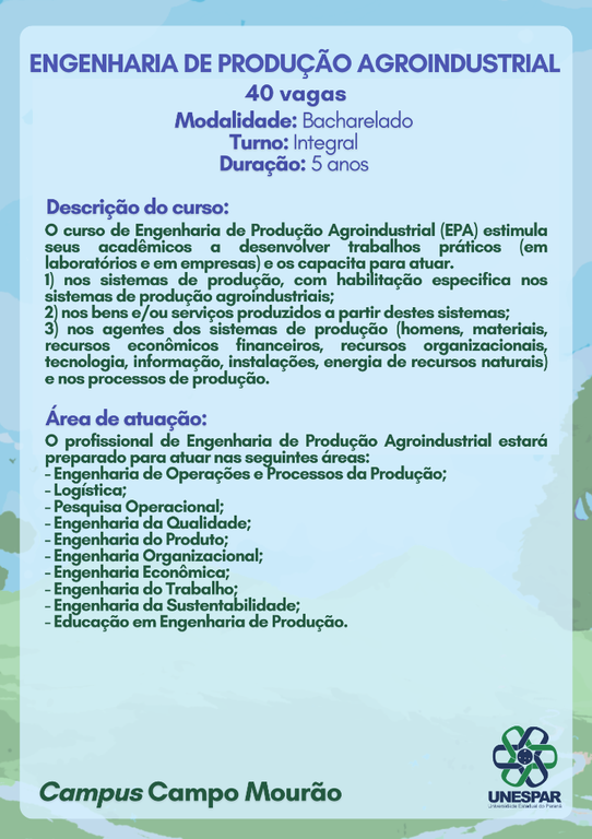 Campo Mourão - Engenharia de Produção Agroindustrial